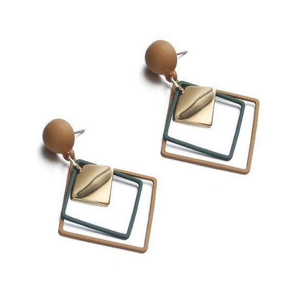 Double Squares Earrings - Picture 1 of 2